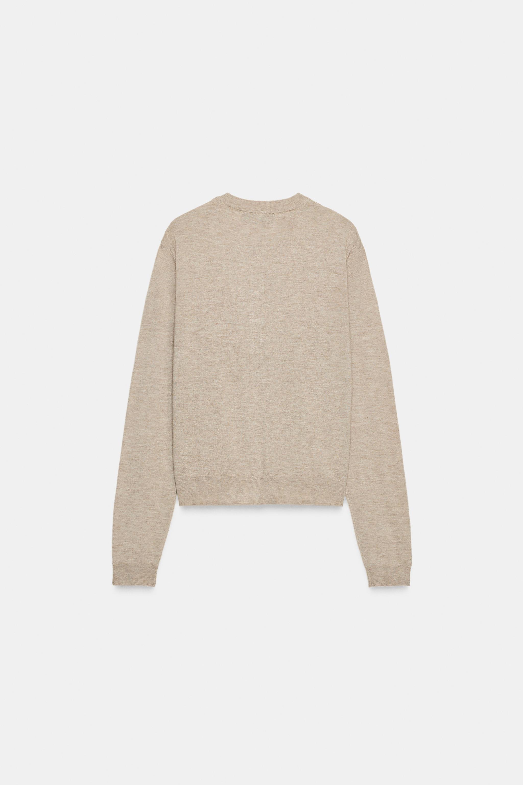 LONG SLEEVE WOOL BLEND CARDIGAN